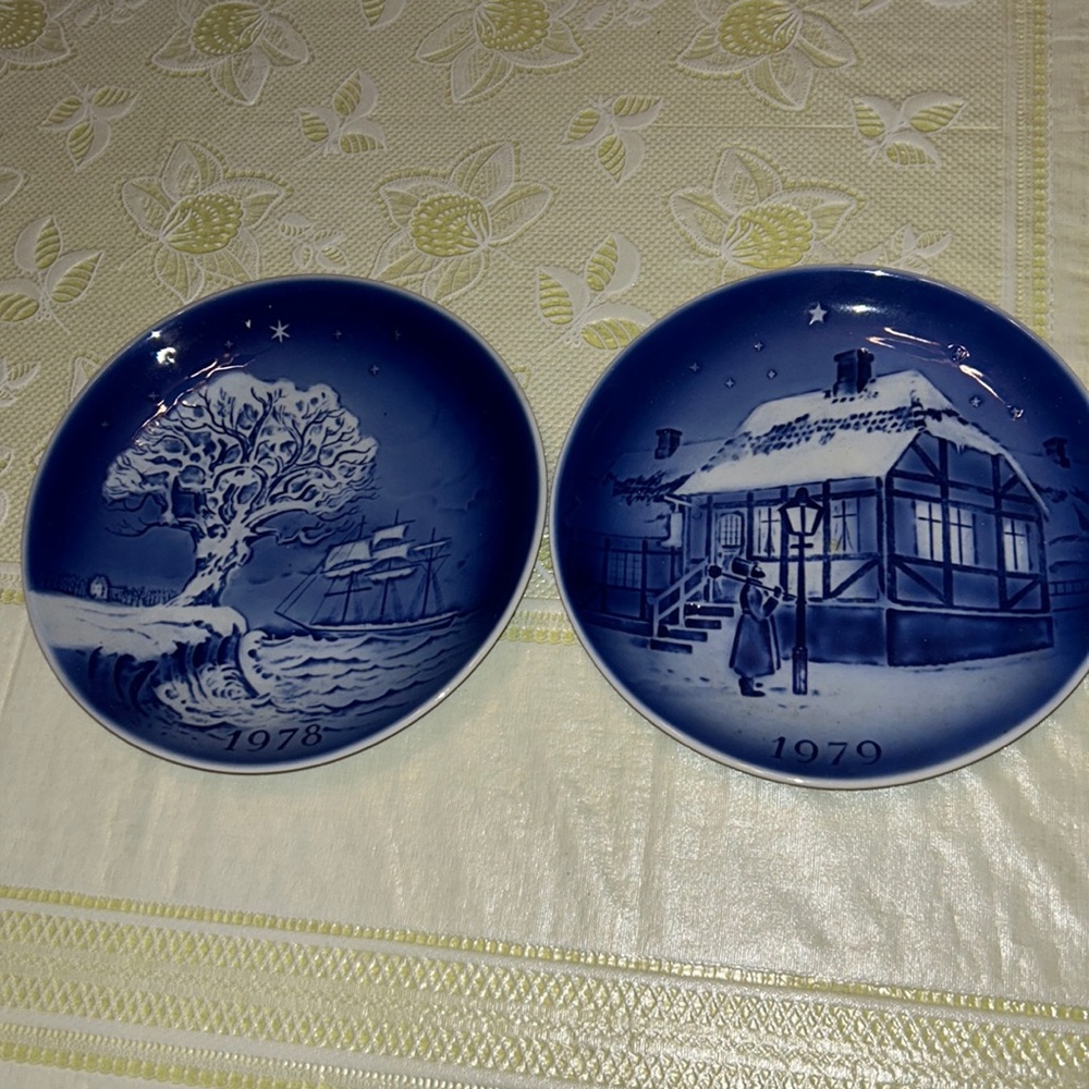 Two Desiree Denmark Christmas plates from 1978 & 1979.